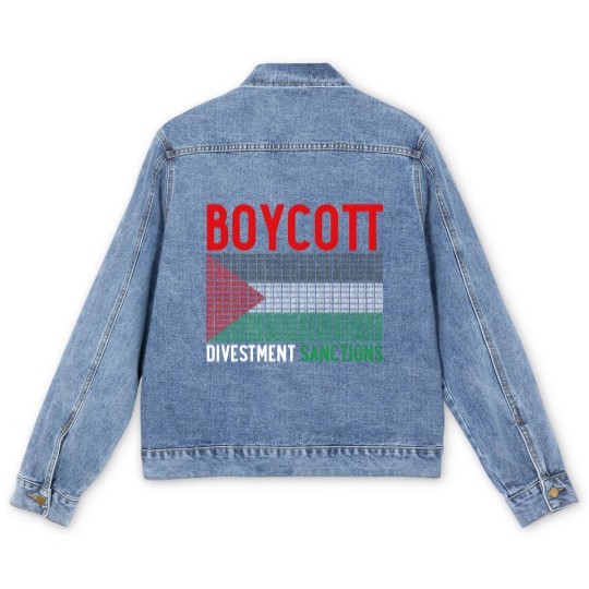 Discover Boycott Israel Divestment Sanctions - Palestine Men's Denim Jackets