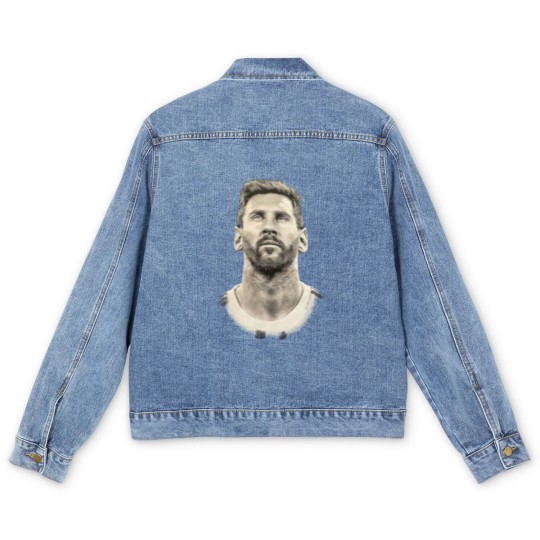 Discover Lionel Messi face Argentina Mens cotton Men's Denim Jackets Qatar 2022