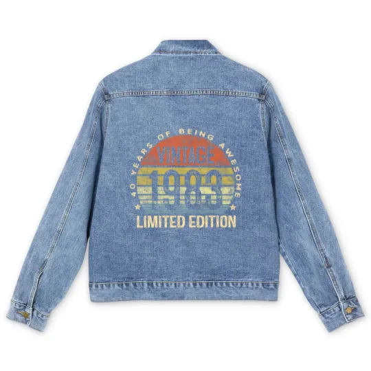 Discover Vintage 1983  40 Year Old Gifts 40th Birthday Men's Denim Jackets