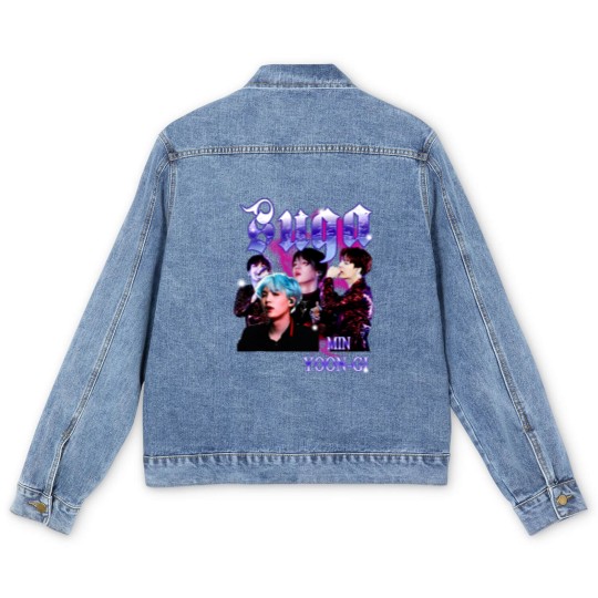 Discover Retro Suga BTS Unisex Black Men's Denim Jackets