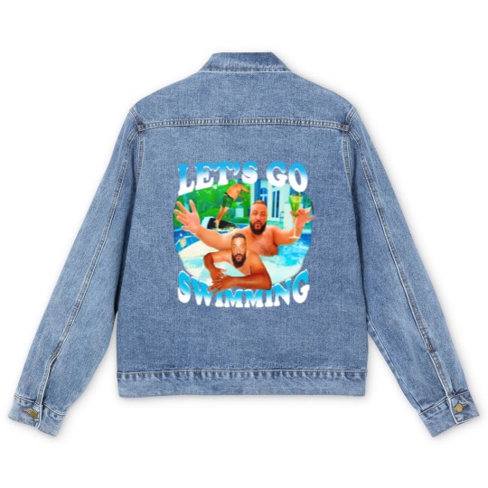 Discover Lets Go Swimming Dj Khaled Men's Denim Jackets, Dj Khaled Funny Men's Denim Jackets, Dj Khaled Merch