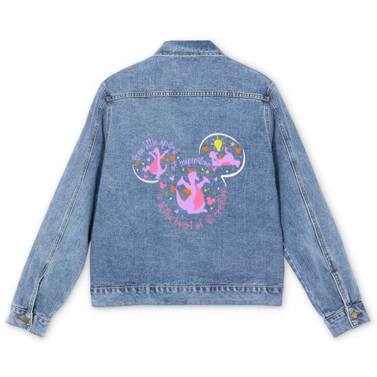 Discover Figment Men's Denim Jackets, One Little Spark Men's Denim Jackets, Purple Dragon Men's Denim Jackets