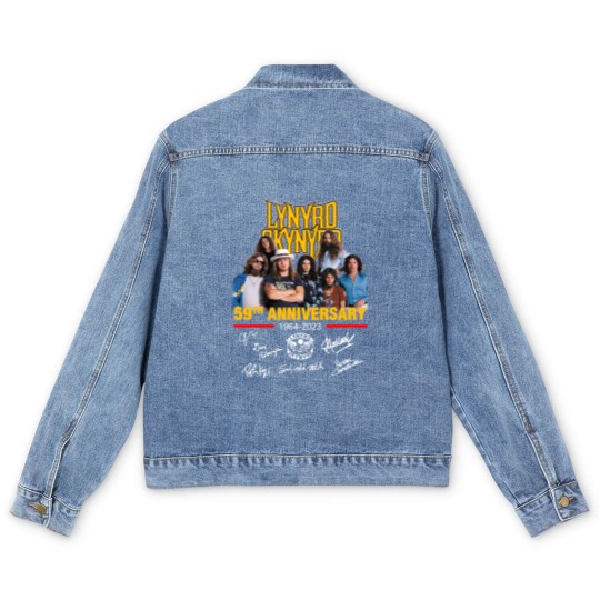 Discover Lynyrd Skynyrd 59th Anniversary 1964-2023 Signatures Men's Denim Jackets