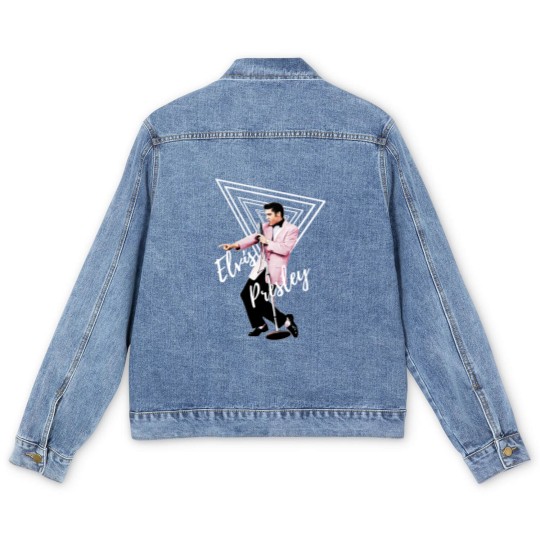 Discover Elvis Men's Denim Jackets, Elvis Presley, King Of Rock N Roll Graphic Men's Denim Jackets, Elvis Dance Men's Denim Jackets