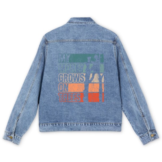 Discover My Money Grows On Trees Vintage Tree Climb Men's Denim Jackets