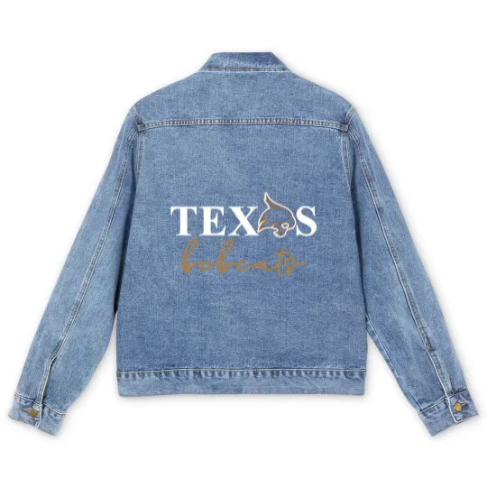 Discover Texas State Bobcats - Texas State bobcats Men's Denim Jackets  - Bobcats Men's Denim Jackets - Texas Bobcats  - Eat Em up bobcats Men's Denim Jackets - TXST bobcats