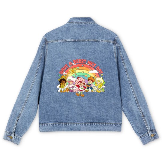 Discover Vintage Have a Berry Nice Day, Strawberry Shortcake Retro Men's Denim Jackets, Berry Adventures