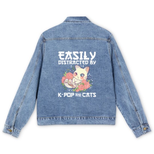 Discover K-Pop Cats Sayings | Korean Pop Cat Pet K Pop Gift Men's Denim Jackets