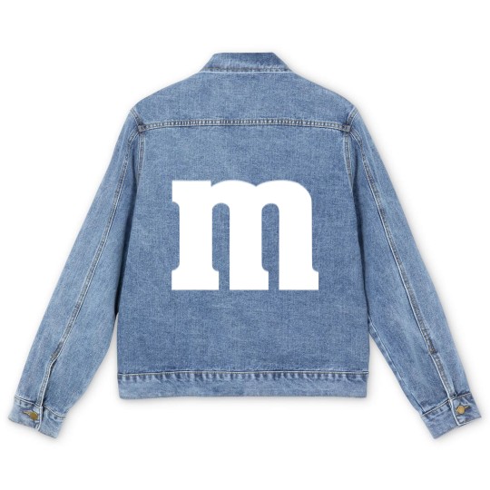 Discover Candy Matching Men's Denim Jackets, M and M Candy Cosplay Men's Denim Jackets, Candy Team Group Men's Denim Jackets, Halloween Costume For Family Group Gift, Birthday Party Men's Denim Jackets