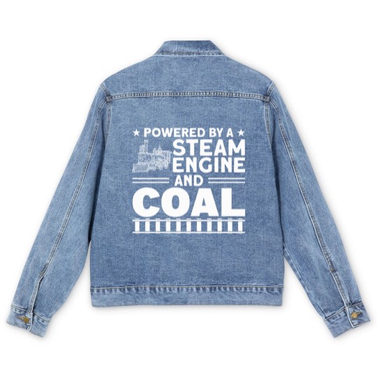 Discover Train Ride Steam Train Locomotive Men's Denim Jackets