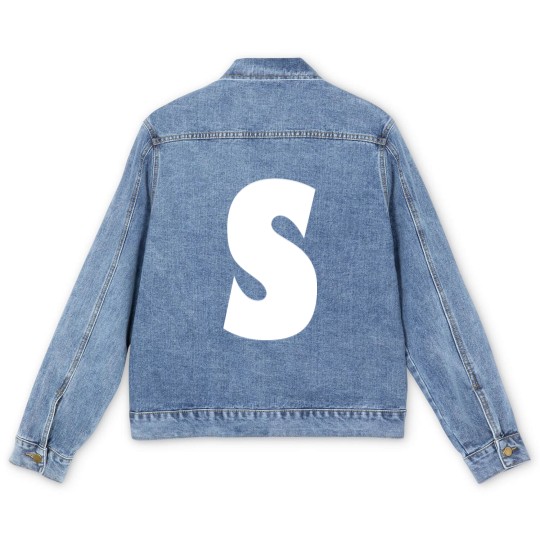 Discover Chipmunks "S" Simon Letter Print Halloween Costume Men's Denim Jackets