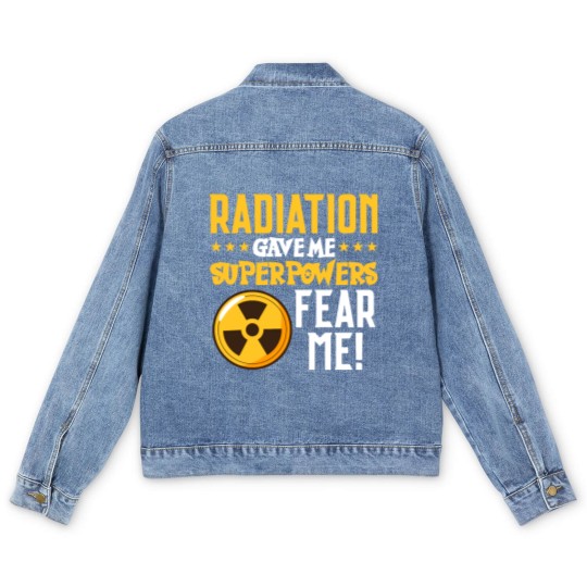 Discover Radiation Therapy Fight Raise Awareness Cancer Men's Denim Jackets