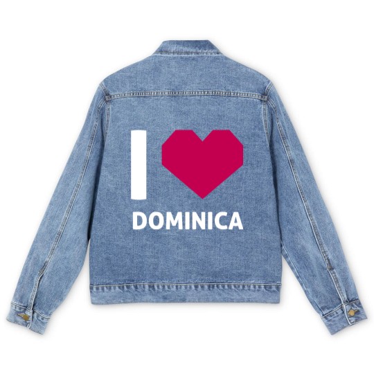 Discover I Love Dominica Men's Denim Jackets