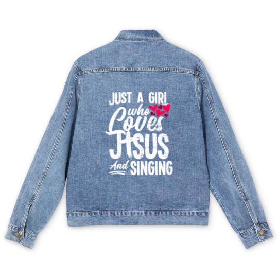 Discover Jesus Funny Singing Men's Denim Jackets