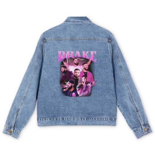 Discover Limited Rapper DRAKE Men's Denim Jackets, DRIZZY Champagne PAPI Men's Denim Jackets