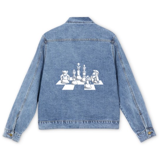 Discover Chess chess piece Men's Denim Jackets
