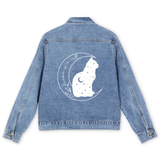 Discover Karma is a Cat Men's Denim Jackets