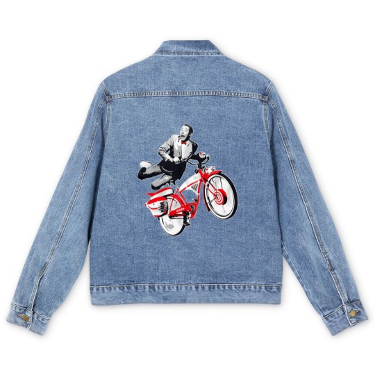 Discover Pee Wee Herman's Big Adventure Bike Men's Denim Jackets, Pee-Wee Herman Bike Men's Denim Jackets, Rip Paul Reubens Men's Denim Jackets
