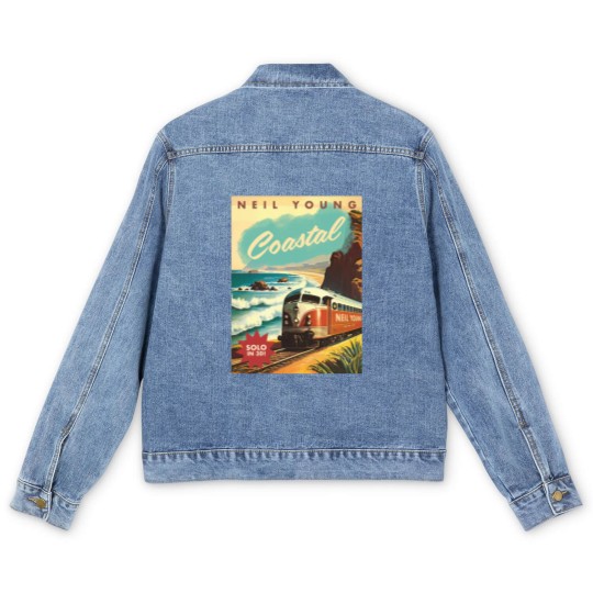 Discover Neil Young Coastal 2023 Tour Men's Denim Jackets, Neil Young Men's Denim Jackets, Neil Young Tour Poster Men's Denim Jackets