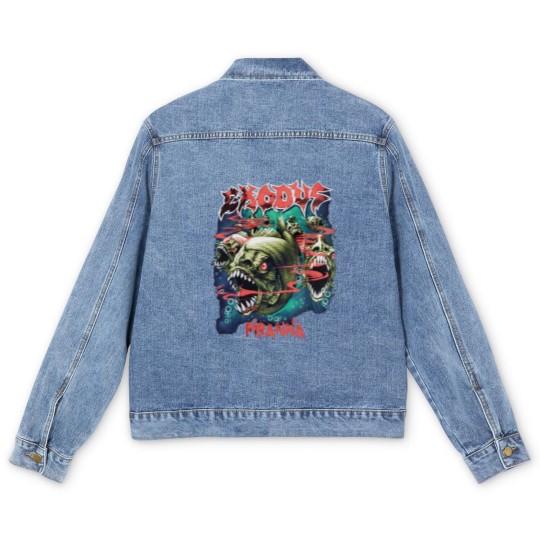 Discover Piranha Exodus Music Band Vintage 90s Men's Denim Jackets