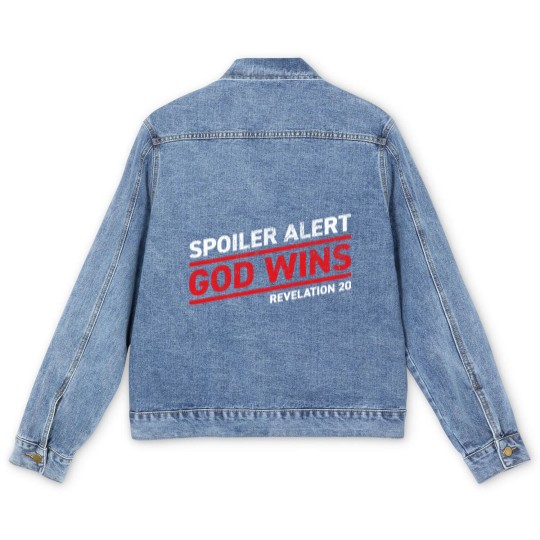 Discover Spoiler Alert - God Wins - Bible - Men's Denim Jackets