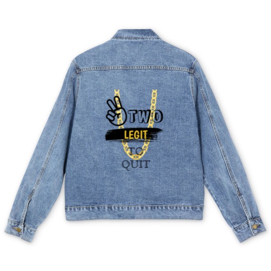 Discover TWO LEGIT TO QUIT 2nd Birthday MOM Men's Denim Jackets