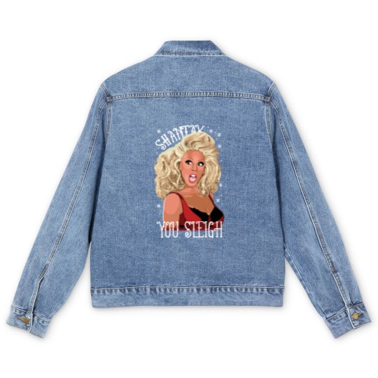 Discover Shantay You Sleigh Christmas Jumper  Drag Queen Ladies Red Xmas Sweater Men's Denim Jackets