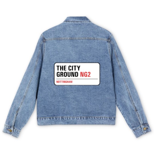 Discover Nottingham Forest - The City Ground Street Sign Men's Denim Jackets