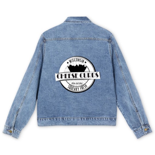 Discover Wisconsin Cheese Curds Men's Denim Jackets