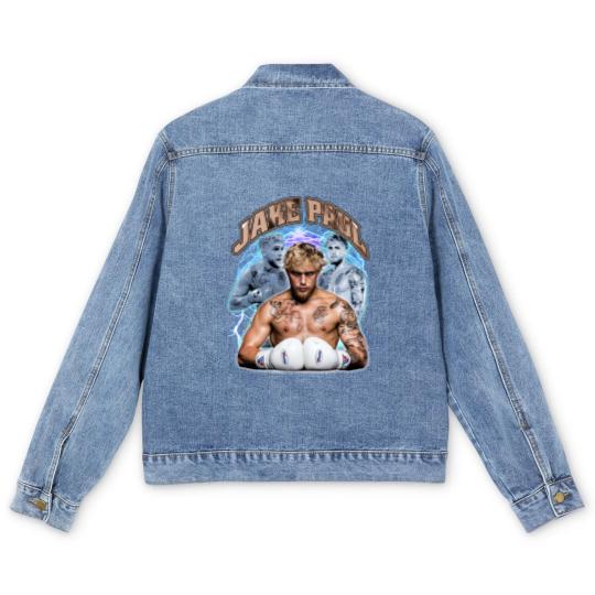 Discover Vintage Jake Paul Men's Denim Jackets Boxing Player Men's Denim Jackets, Gift for Boxing Player Fan Men's Denim Jackets