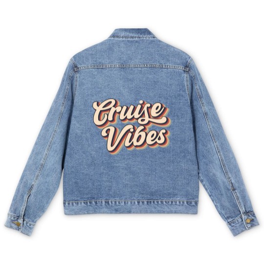 Discover Cruise Vibes Men's Denim Jackets, Friends Summer Vacation Group Gift Men's Denim Jackets, Cruise Men's Denim Jackets