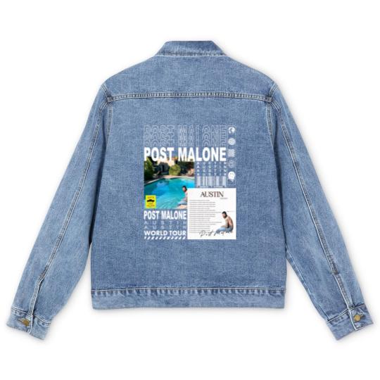 Discover Post Malone Rap Men's Denim Jackets, Vintage Posty Men's Denim Jackets