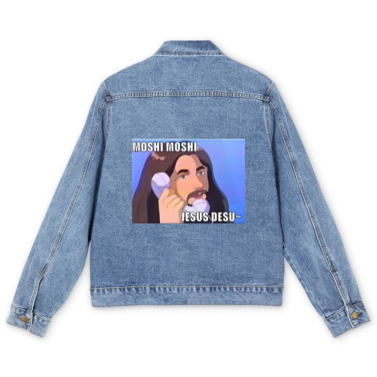 Discover moshi moshi jesus desu anime Men's Denim Jackets