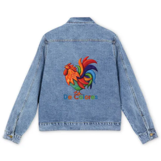 Discover De Colores Rooster Gallo Men's Jersey Polo Men's Denim Jackets