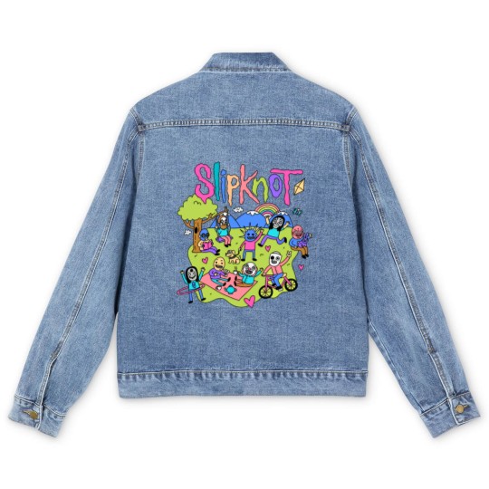 Discover SL.I.P.KN.OT Men's Denim Jackets - All Hope Is Gone Men's Denim Jackets - The End So Far Merch -  The Gray Chapter Men's Denim Jackets