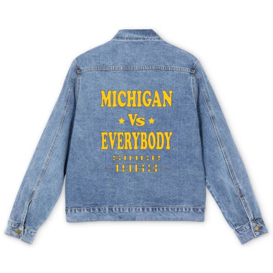Discover michigan vs everybody Men's Denim Jackets