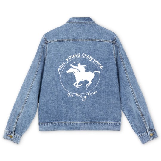Discover Unisex // Neil Young // Crazy Horse // Short Sleeve Men's Denim Jackets