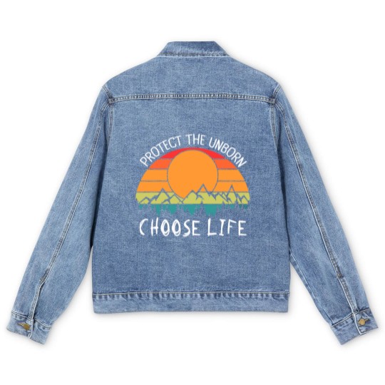 Discover Pro-Life, Protect The Unborn Choose Life Men's Denim Jackets