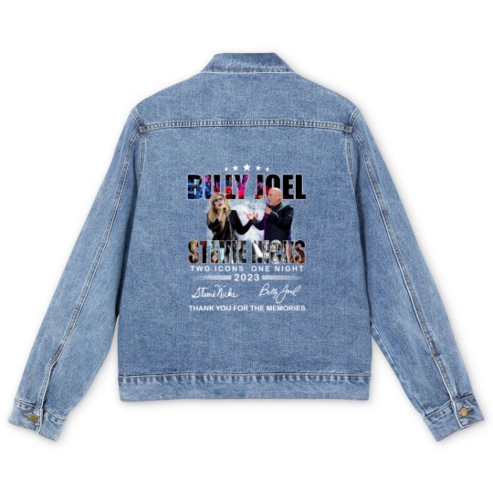 Discover Billy Joel Stevie Nicks Two Icons One Night 2023 Thank You Men's Denim Jackets