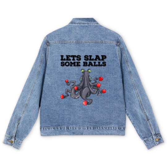 Discover Ping Pong Table Tennis Tabletennis Funny Kraken Men's Denim Jackets