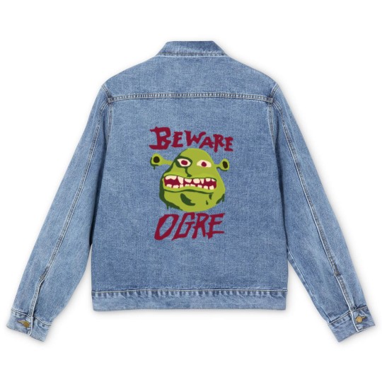 Discover Beware Ogre Shrek Sign Classic Men's Denim Jackets