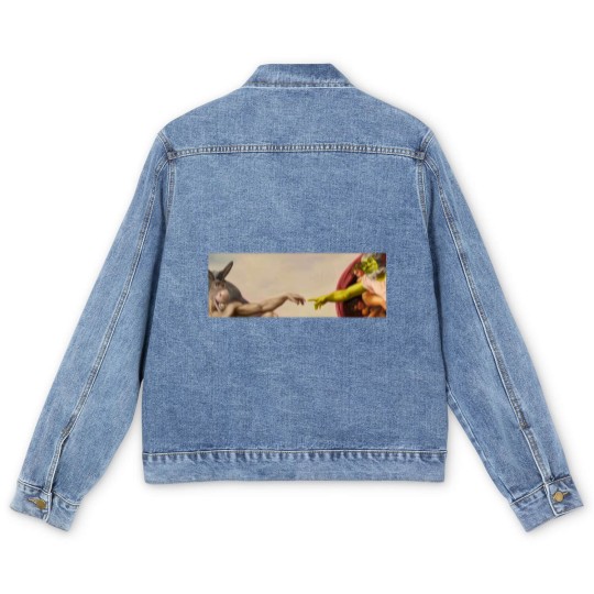 Discover Shrek hands of God Classic Men's Denim Jackets, Love Shrek Men's Denim Jackets