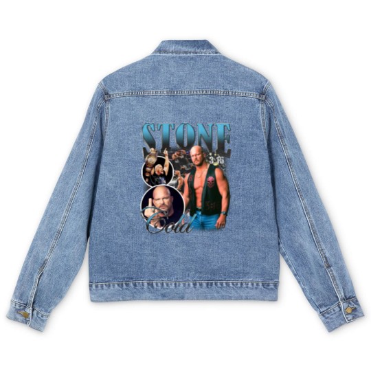 Discover Vintage Bootleg Style Stone Cold Men's Denim Jackets, Steve Austin Wrestling Men's Denim Jackets