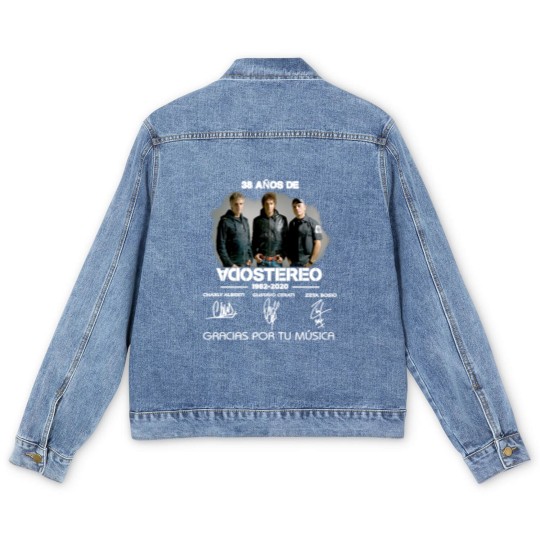 Discover 38 Anos De Soda Stereo 19822020 Gracias Por Tu Música, Designer Camiseta clásica Men's Denim Jackets