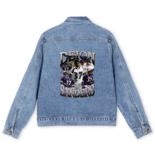 Discover Deion Sanders Ravens Vintage 90's Style Men's Denim Jackets