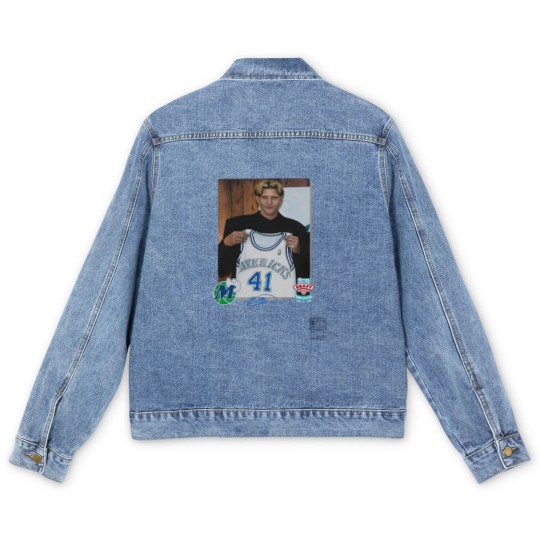 Discover Luka Doncic Mitchell & Ness Dirk Nowitzki Draft Jersey Men's Denim Jackets