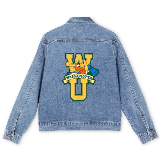 Discover Rocky and Bullwinkle Wossamotta U Logo Men's Denim Jackets