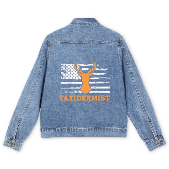 Discover Taxidermist American Flag Taxidermy Men's Denim Jackets