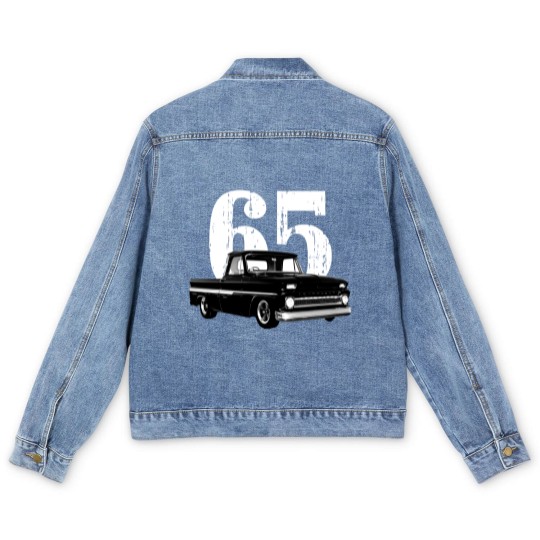 Discover 1965 C10 Pickup Truck Front Three Quarter View Men's Denim Jackets