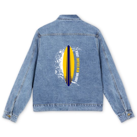 Discover Surfing New Zealand Lover Men's Denim Jackets